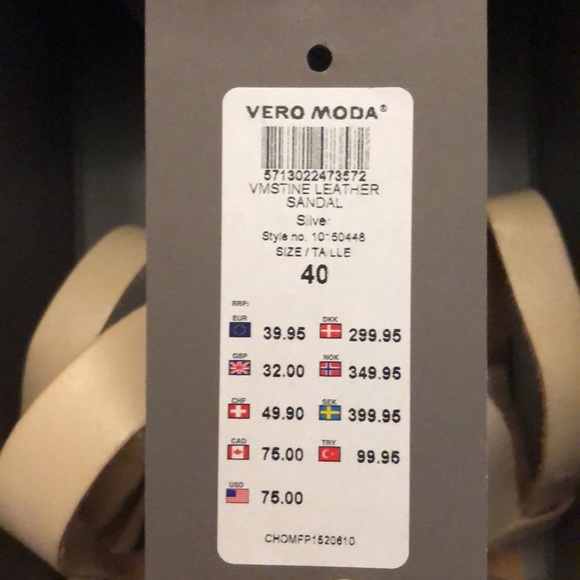 Vero Moda Metallic Leather Strap Sandal - Picture 10 of 10